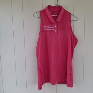 Adidas Pink Climachill Sleeveless Golf Shirt L-XL Athleisure Top
